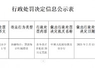 安徽濉溪湖商村镇银行被罚20万元：贷款统计归属错误